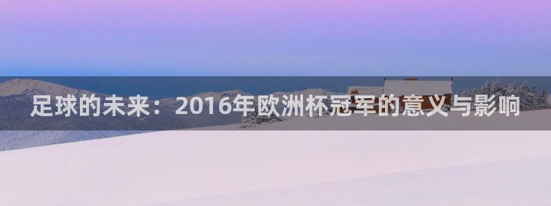 足球的未来：2016年欧洲杯冠军的意义与